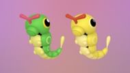 Shiny Caterpie comparison (Image via TPC)